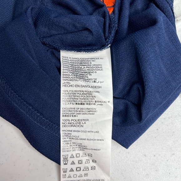 NFL Team apparel Denver Broncos sleeve large logo polo men size 2XL/ blue/orange - Picture 9 of 9